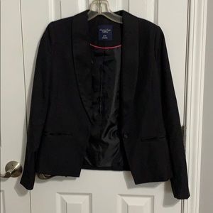 American Eagle Black tuxedo blazer. Satin collar